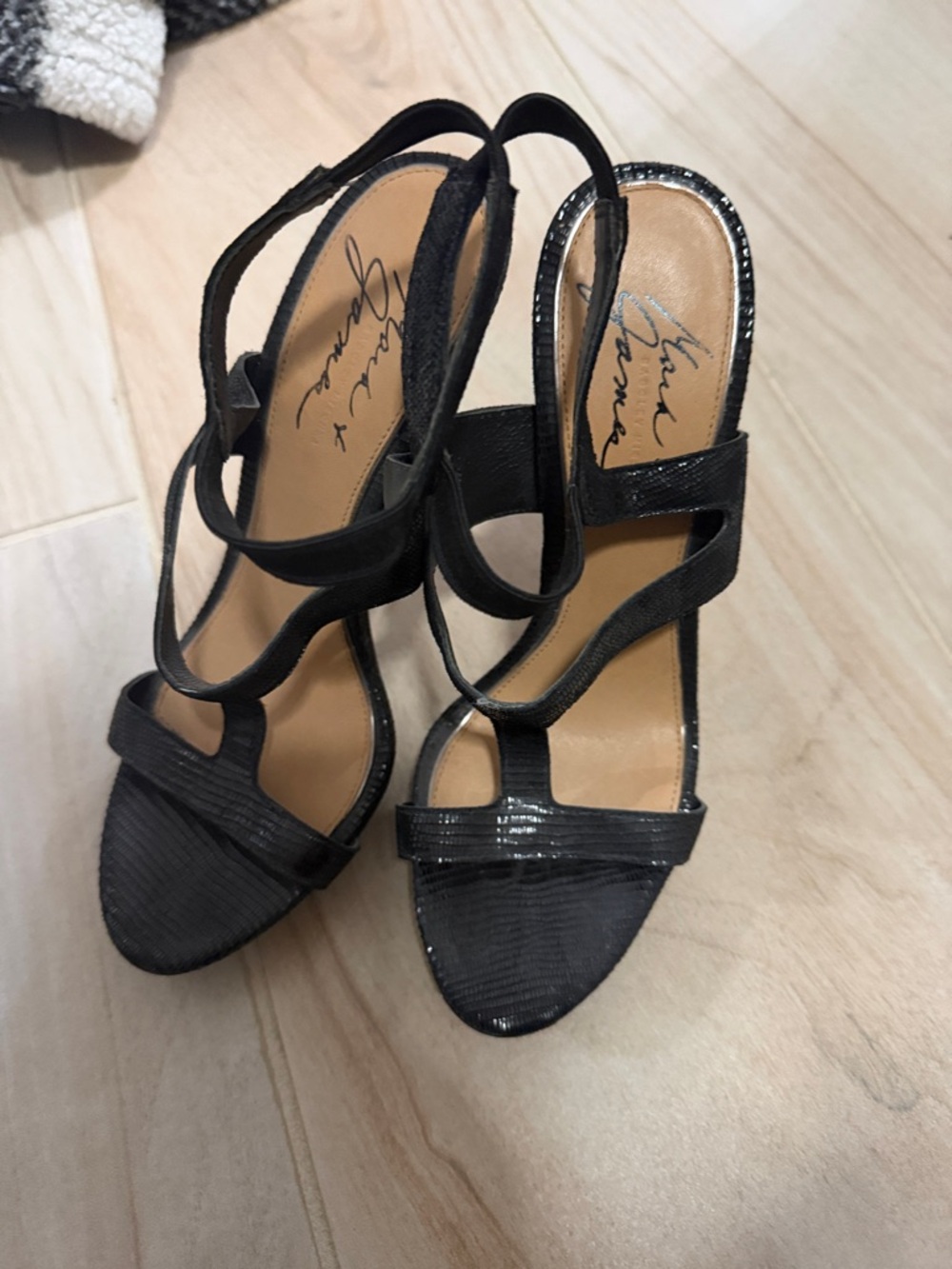 Badgley Mischka Black Strappy High-Heel Sandals
